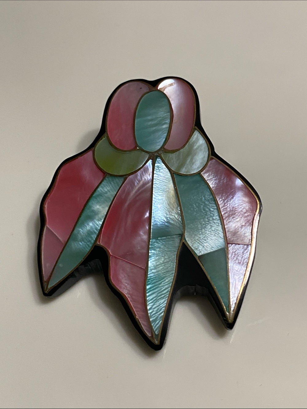 Lee Sands Pink & Teal Brooch